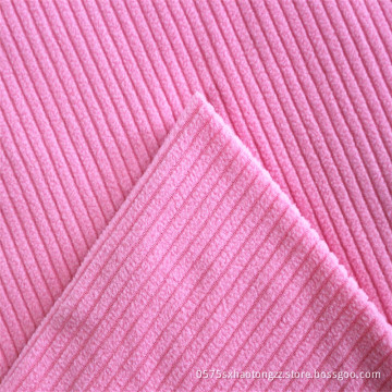 Polyester Stripes Vanligt färgat stickat polärt fleece-tyg